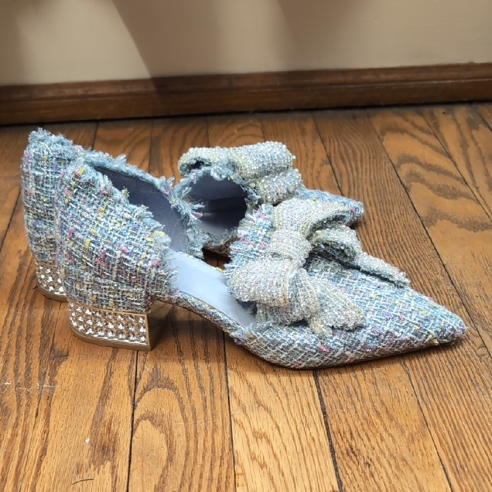 Jeffrey Campbell Valentini Blue Sparky Pumps